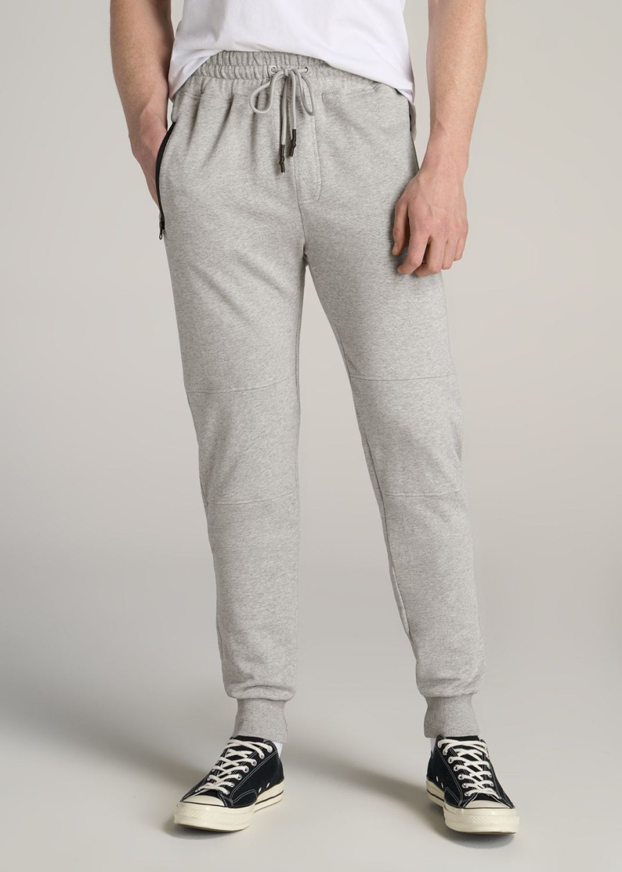 Men American Tall Athletic Pants | Wearever French Terry Men'S Tall Joggers In Grey Mix