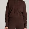 Women American Tall Long Sleeve Tees | Women'S Tall Lounge Hoodie In Chocolate