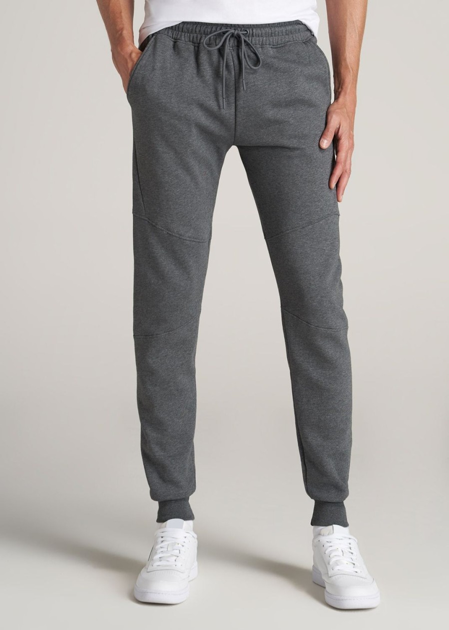 Men American Tall Athletic Pants | Wearever Fleece Joggers For Tall Men In Charcoal Mix