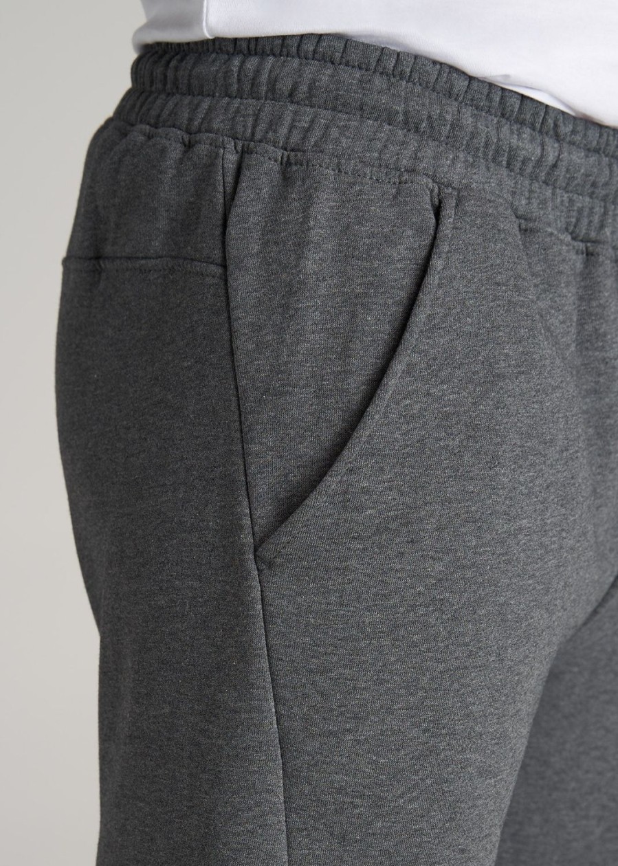 Men American Tall Athletic Pants | Wearever Fleece Joggers For Tall Men In Charcoal Mix