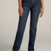 Women American Tall Jeans + Denim | Emma High Rise Relaxed Tapered Tall Women'S Jeans In Faded Dark Indigo