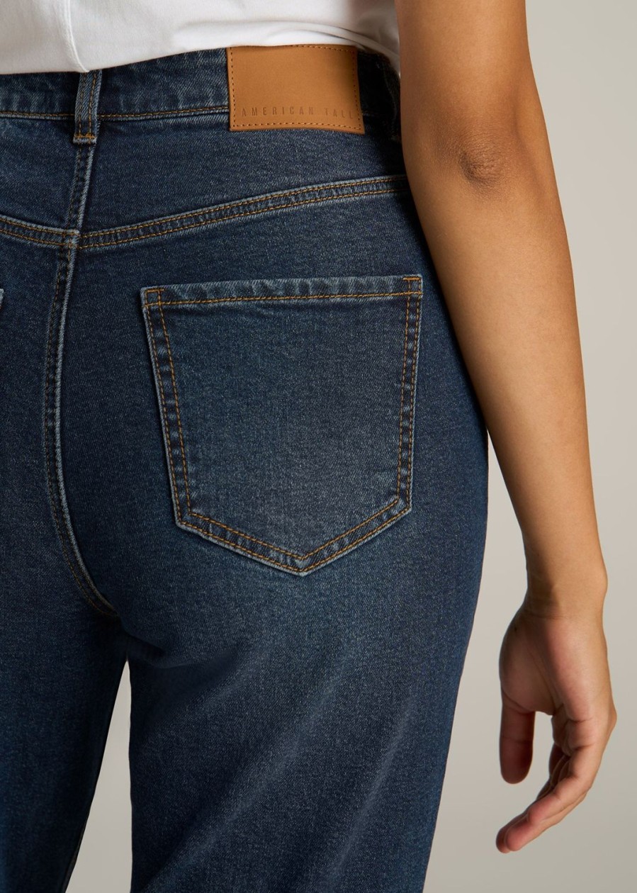 Women American Tall Jeans + Denim | Emma High Rise Relaxed Tapered Tall Women'S Jeans In Faded Dark Indigo