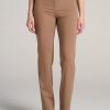 Women American Tall Pants + Trousers | Slim Straight Leg Dress Pants For Tall Women In Fawn