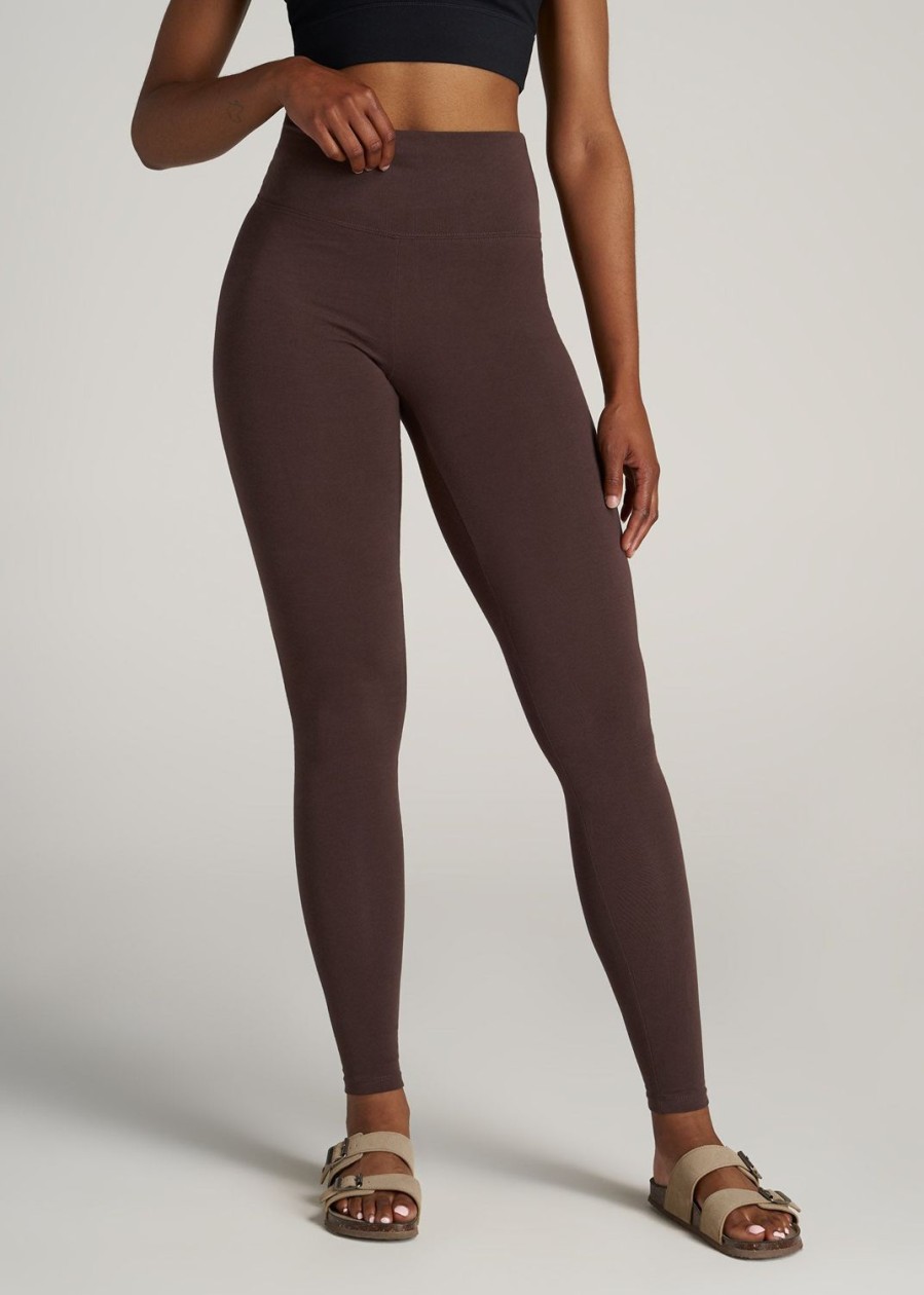 Women American Tall Athletic Pants | Cotton Women'S Tall Leggings In Chocolate