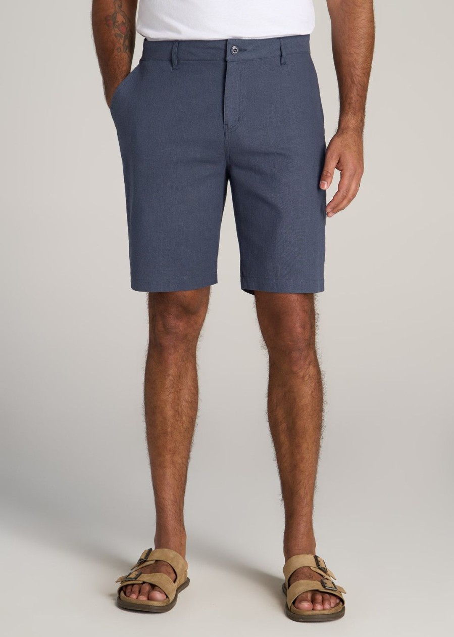 Men American Tall Shorts | Linen Shorts For Tall Men In Chambray Linen