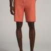 Men American Tall Shorts | Linen Shorts For Tall Men In Burnt Orange