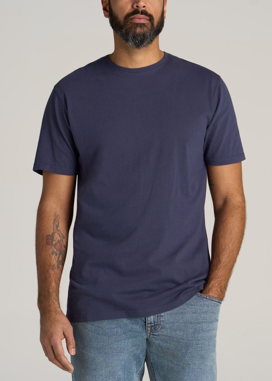 Men American Tall Tees + Tanks | Lj&S Men'S Tall Regular-Fit Crew Neck Tee In Weathered Navy