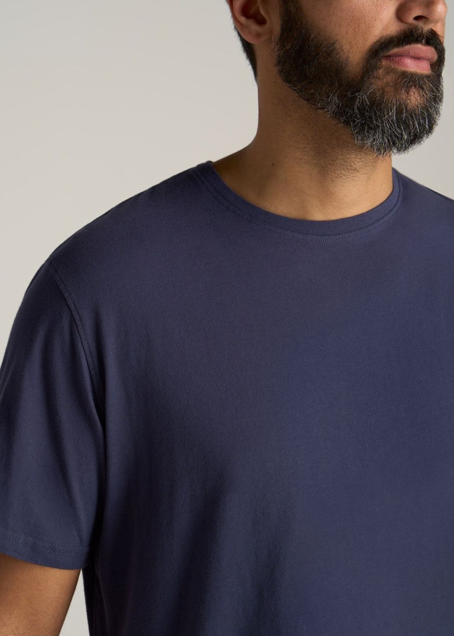 Men American Tall Tees + Tanks | Lj&S Men'S Tall Regular-Fit Crew Neck Tee In Weathered Navy