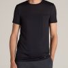 Men American Tall Tees + Tanks | A.T. Performance Modern-Fit Engineered Athletic Tall Tee In Black