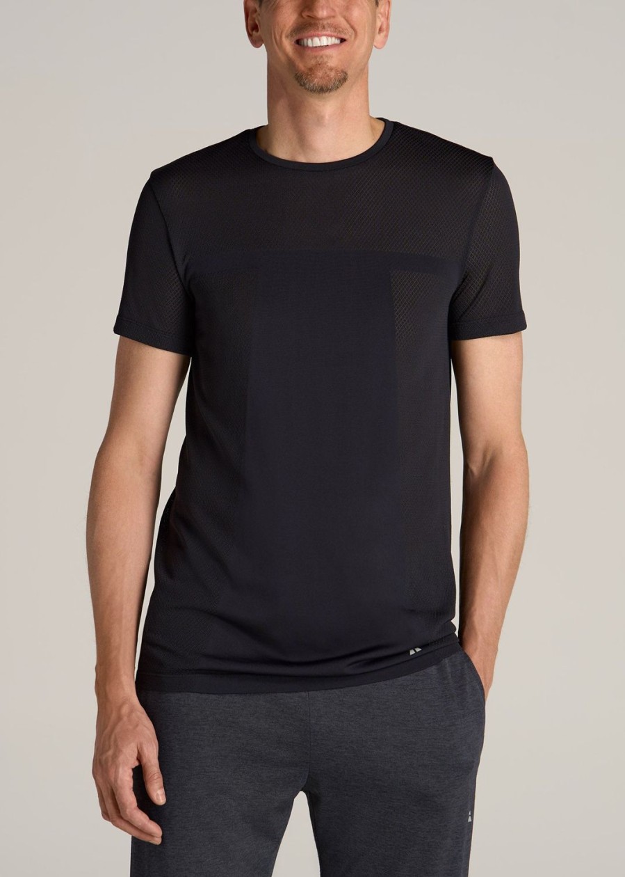 Men American Tall Tees + Tanks | A.T. Performance Modern-Fit Engineered Athletic Tall Tee In Black