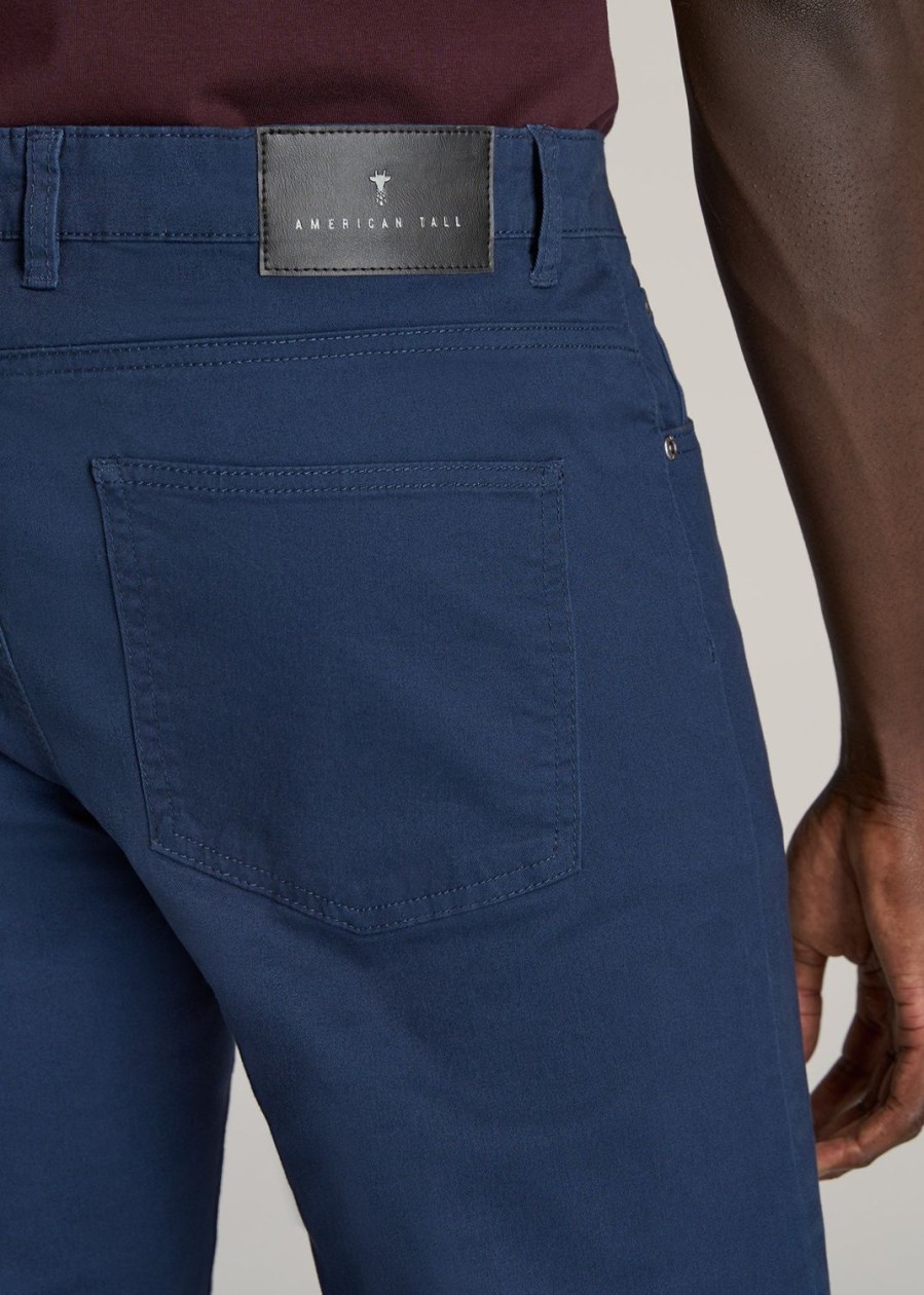 Men American Tall Pants + Chinos | Dylan Slim Fit Five-Pocket Pants In Pants For Tall Men Marine Navy