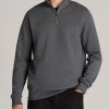 Men American Tall Hoodies + Sweatshirts | Wearever Fleece Quarter-Zip Tall Men'S Sweatshirt In Charcoal Mix