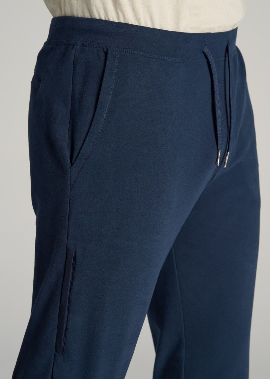 Men American Tall Athletic Pants | Microsanded French Terry Sweatpants For Tall Men In Marine Navy