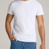 Men American Tall Tees + Tanks | Modern-Fit Garment Dyed Cotton Men'S Tall T-Shirt In White