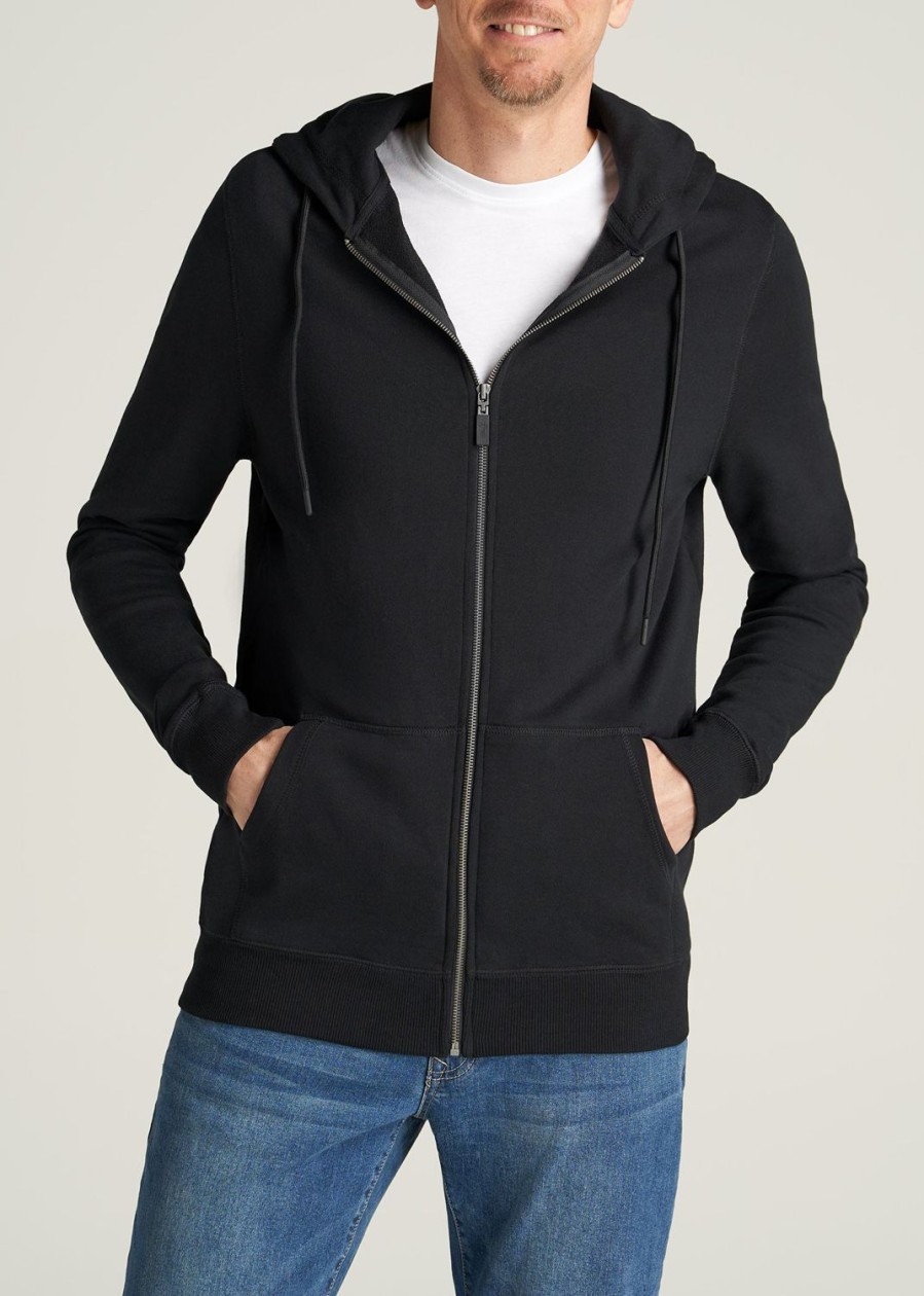 Men American Tall Hoodies + Sweatshirts | Wearever French Terry Full-Zip Men'S Tall Hoodie In Black