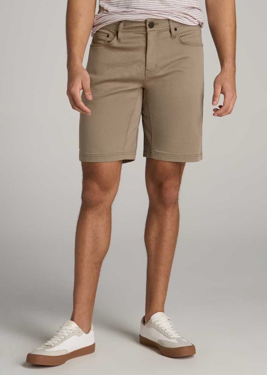 Men American Tall Shorts | Everyday Comfort 5 Pocket Short For Tall Men In Dark Sand