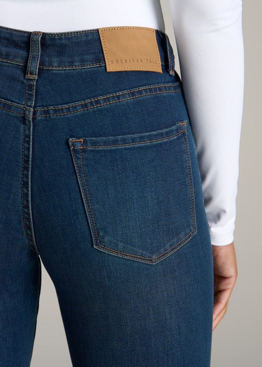 Women American Tall Jeans + Denim | Sarah Mid Rise Skinny Tall Women'S Jean In Blue Blue #003