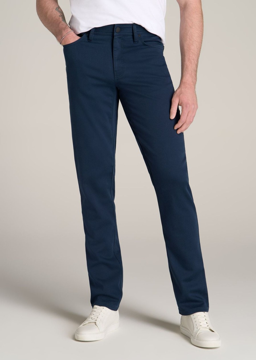 Men American Tall Pants + Chinos | Everyday Comfort 5-Pocket Tapered-Fit Pant For Tall Men In Marine Navy