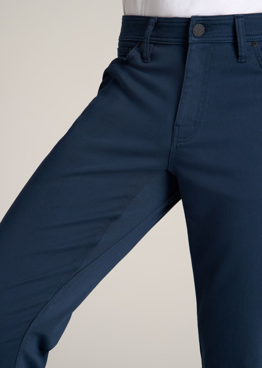 Men American Tall Pants + Chinos | Everyday Comfort 5-Pocket Tapered-Fit Pant For Tall Men In Marine Navy