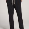 Men American Tall Athletic Pants | Lj&S Brushed Terrycloth Sweatpants For Tall Men In Vintage Black