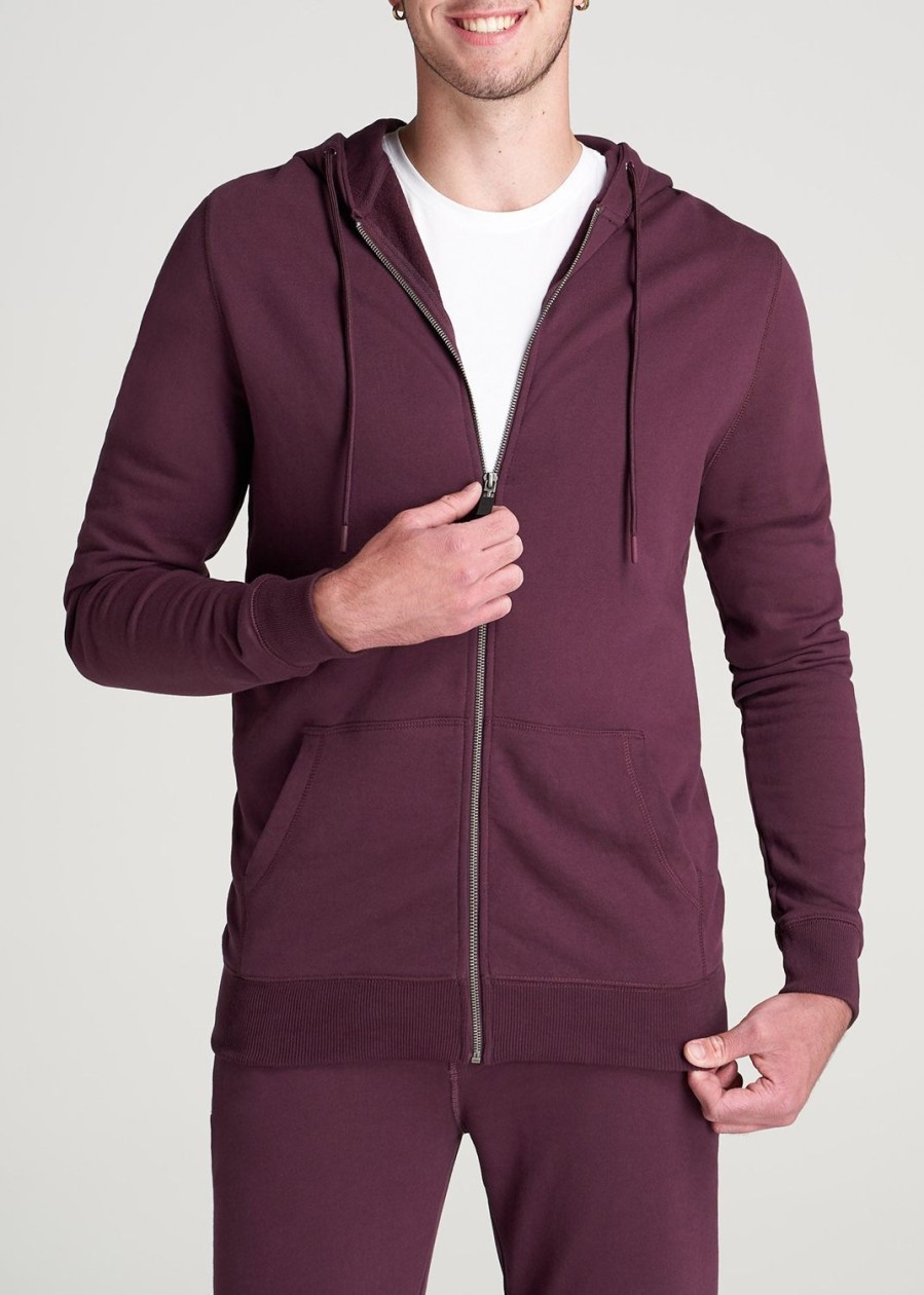 Men American Tall Hoodies + Sweatshirts | Wearever French Terry Full-Zip Men'S Tall Hoodie In Maroon