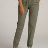 Women American Tall Pants + Trousers | Twill Jogger Pants For Tall Women In Olive