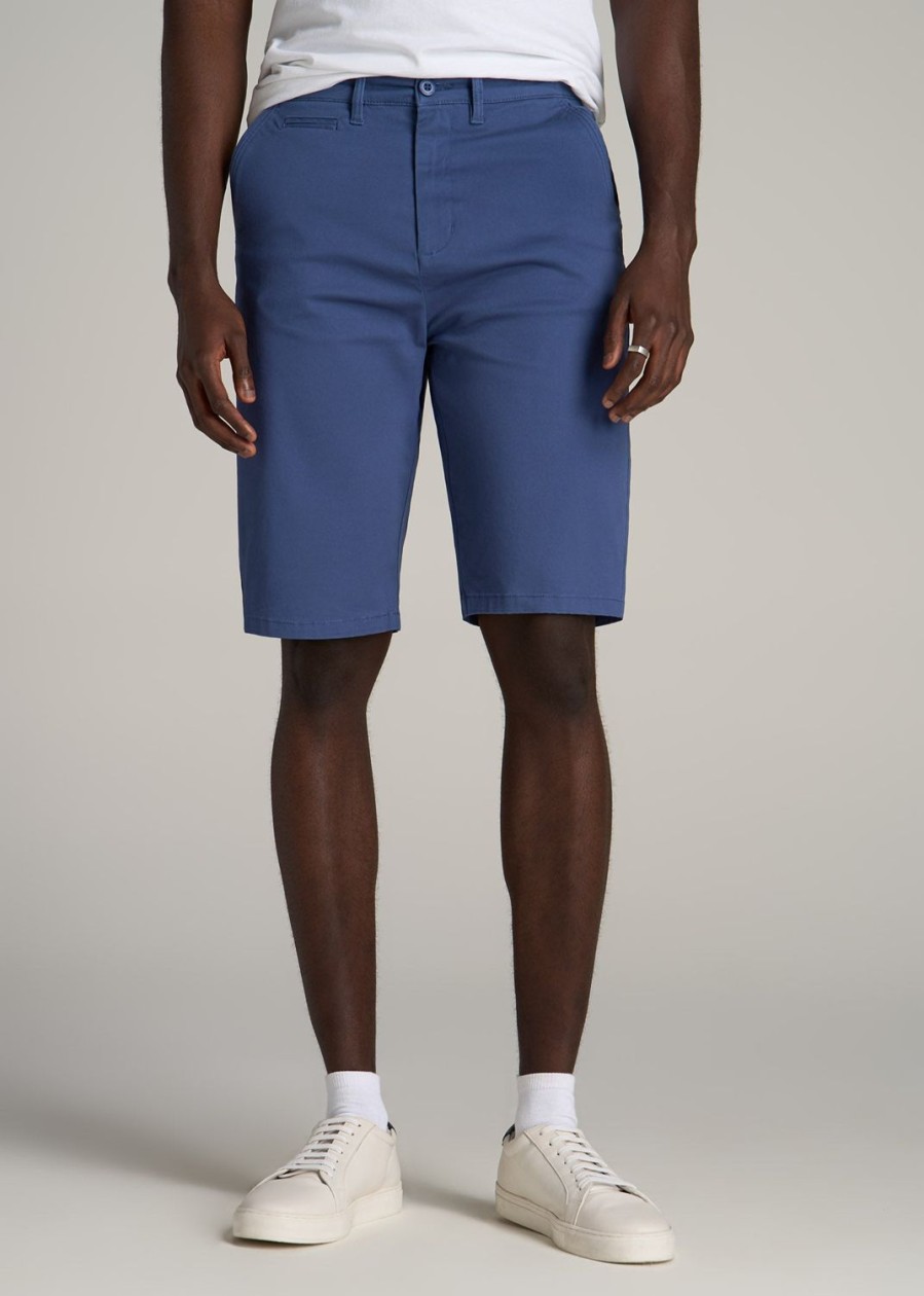 Men American Tall Shorts | Chino Shorts For Tall Men In Steel Blue