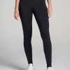 Women American Tall Athletic Pants | Fleece Lined Women'S Tall Leggings In Black