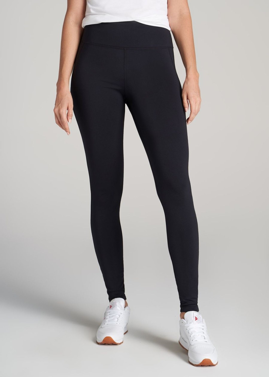 Women American Tall Athletic Pants | Fleece Lined Women'S Tall Leggings In Black