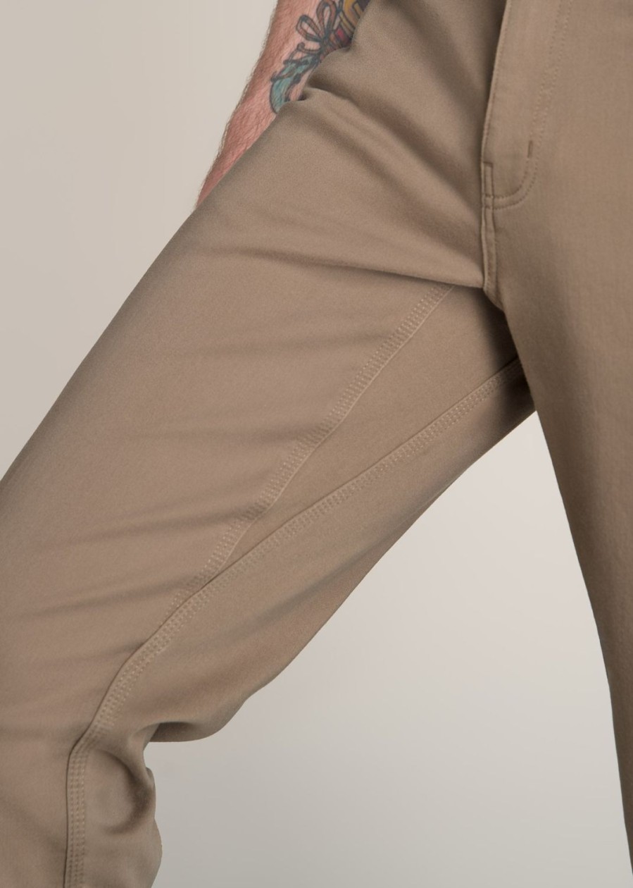 Men American Tall Pants + Chinos | Everyday Comfort 5-Pocket Tapered-Fit Pant For Tall Men In Dark Sand