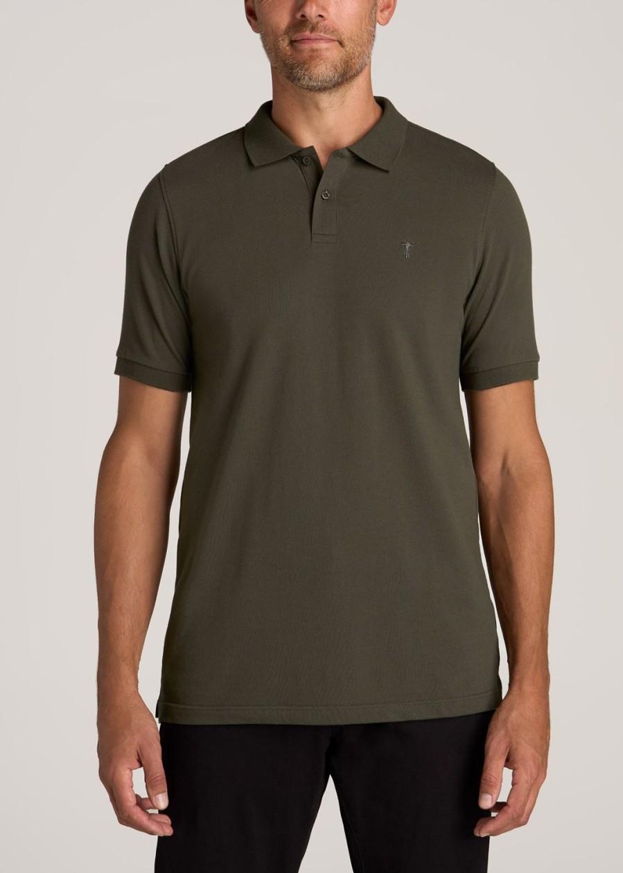 Men American Tall Polos | Men'S Tall Classic Polo With Embroidered Logo In Hunter Green