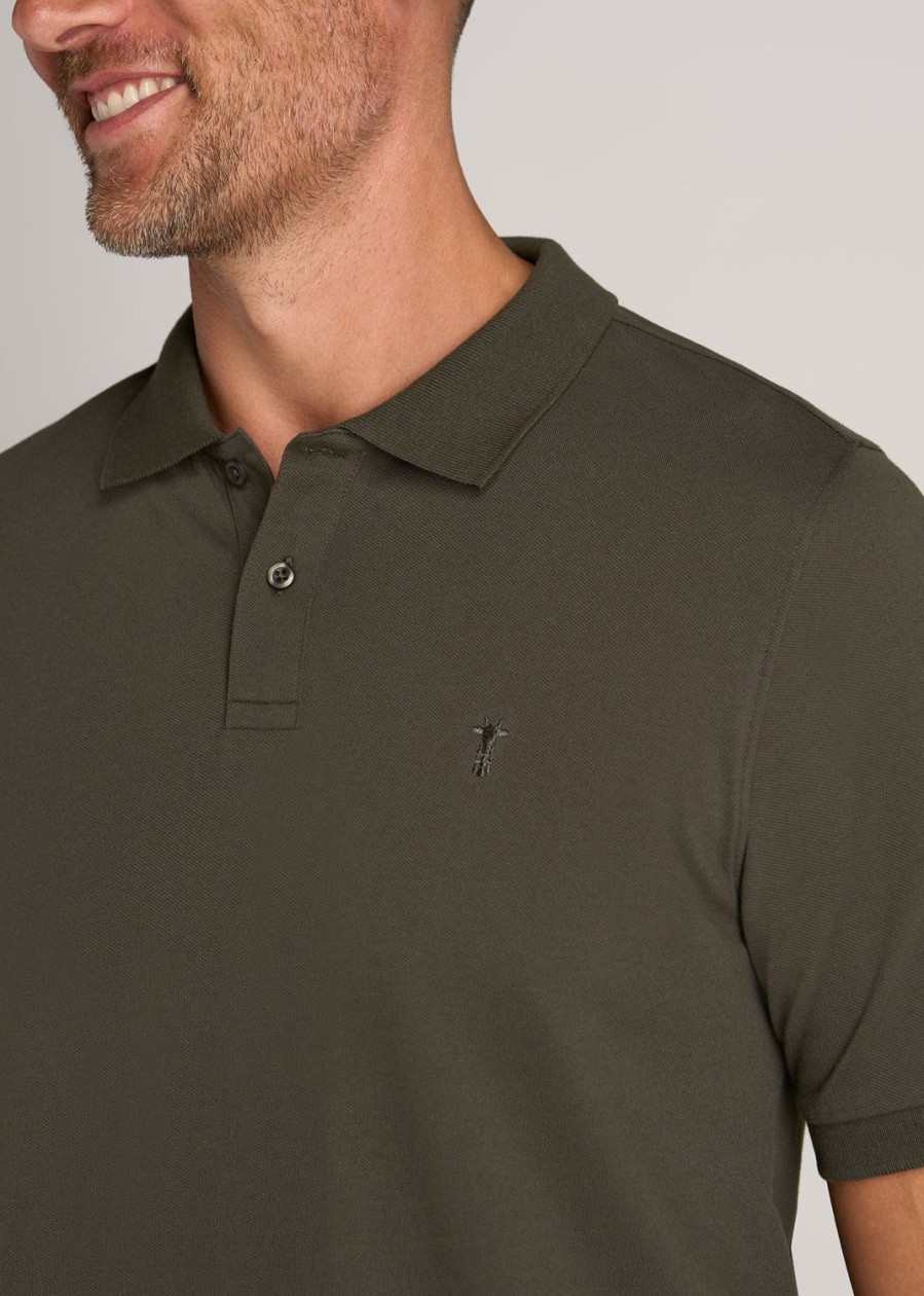 Men American Tall Polos | Men'S Tall Classic Polo With Embroidered Logo In Hunter Green