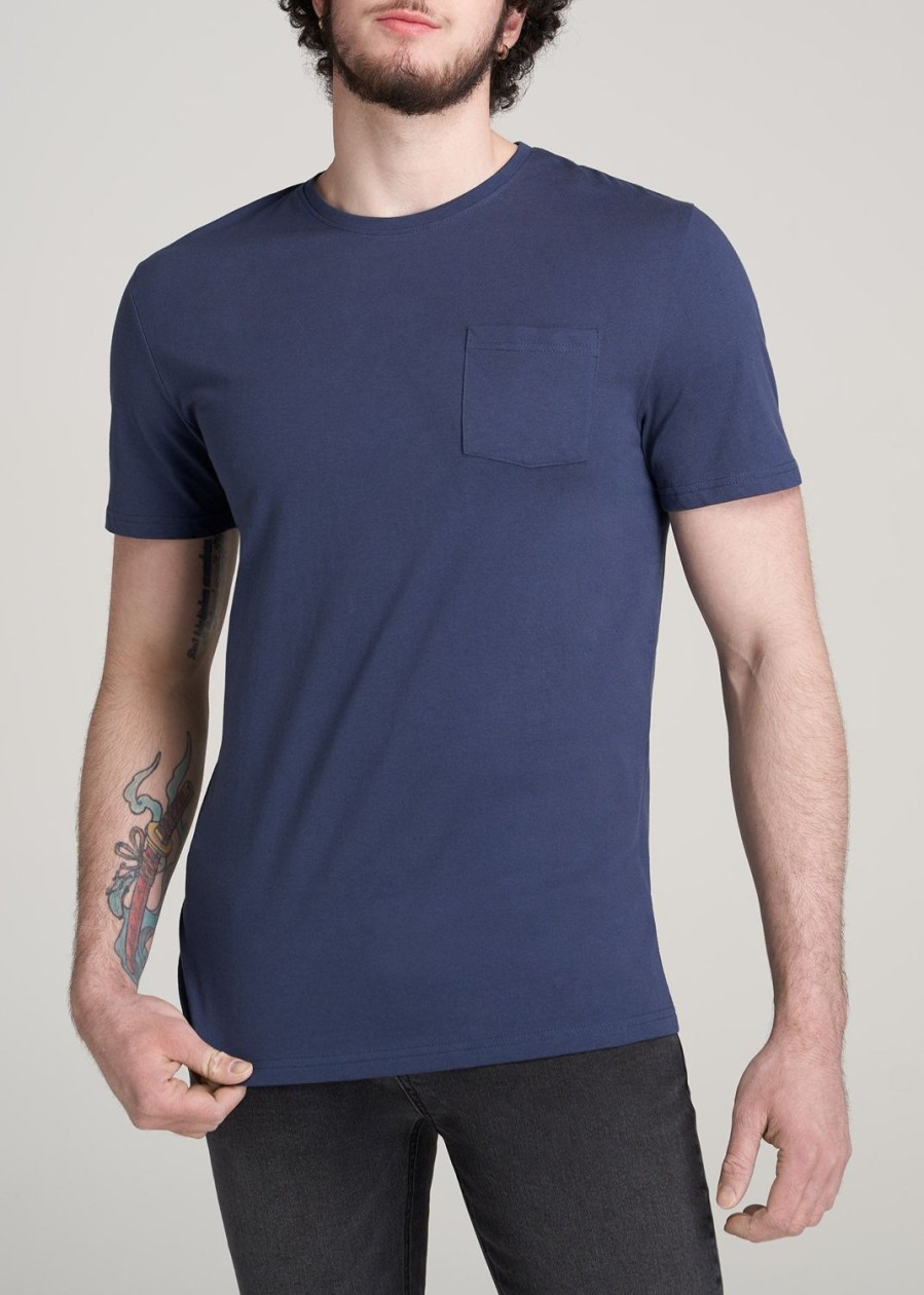 Men American Tall Tees + Tanks | Everyday Pocket Regular Fit T-Shirt For Tall Men In Navy