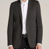 Men American Tall Jackets + Coats | Men'S Tall Blazer In Mix Black Silver