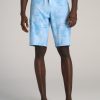 Men American Tall Shorts | Tall Board Shorts For Men In Light Blue Tie Dye