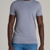 Men American Tall Tees + Tanks | Stretch Cotton Modern-Fit T-Shirt For Tall Men In Skyline Grey