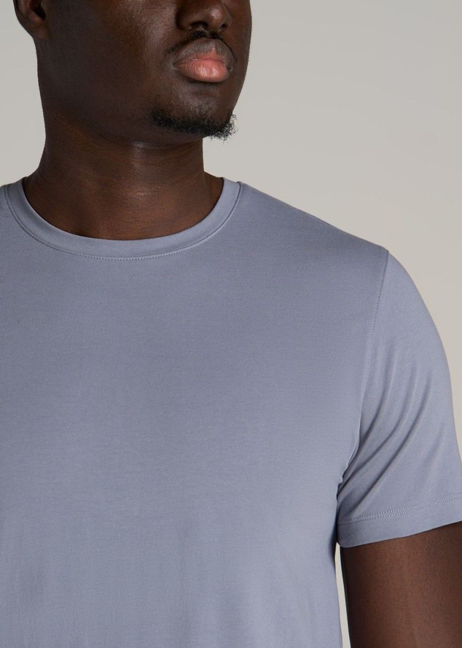 Men American Tall Tees + Tanks | Stretch Cotton Modern-Fit T-Shirt For Tall Men In Skyline Grey