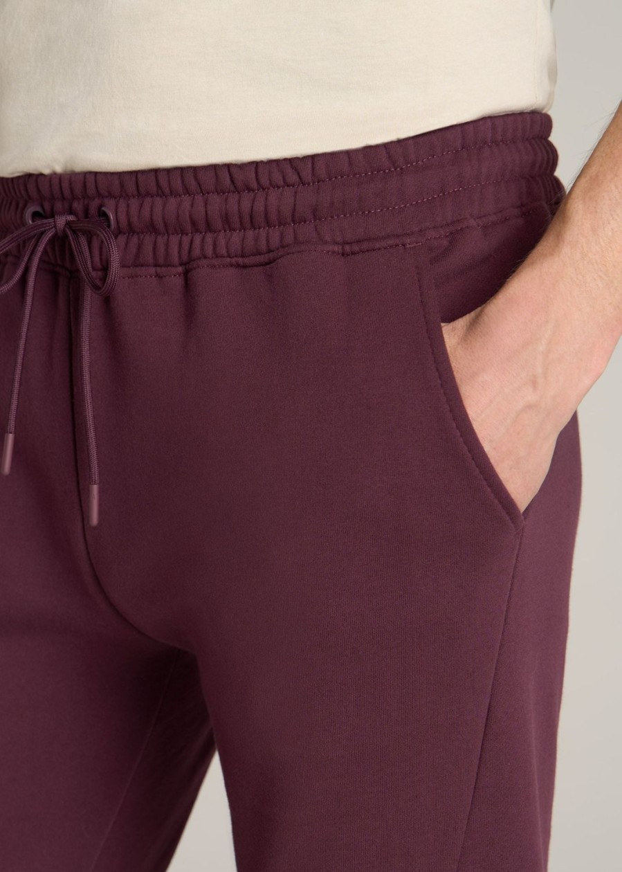 Men American Tall Athletic Pants | Wearever Fleece Joggers For Tall Men In Maroon