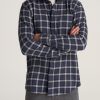 Men American Tall Button Shirts | Nelson Flannel Shirt For Tall Men In Grey & Navy