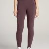 Women American Tall Athletic Pants | Women'S Tall Cotton Leggings In Dusty Merlot