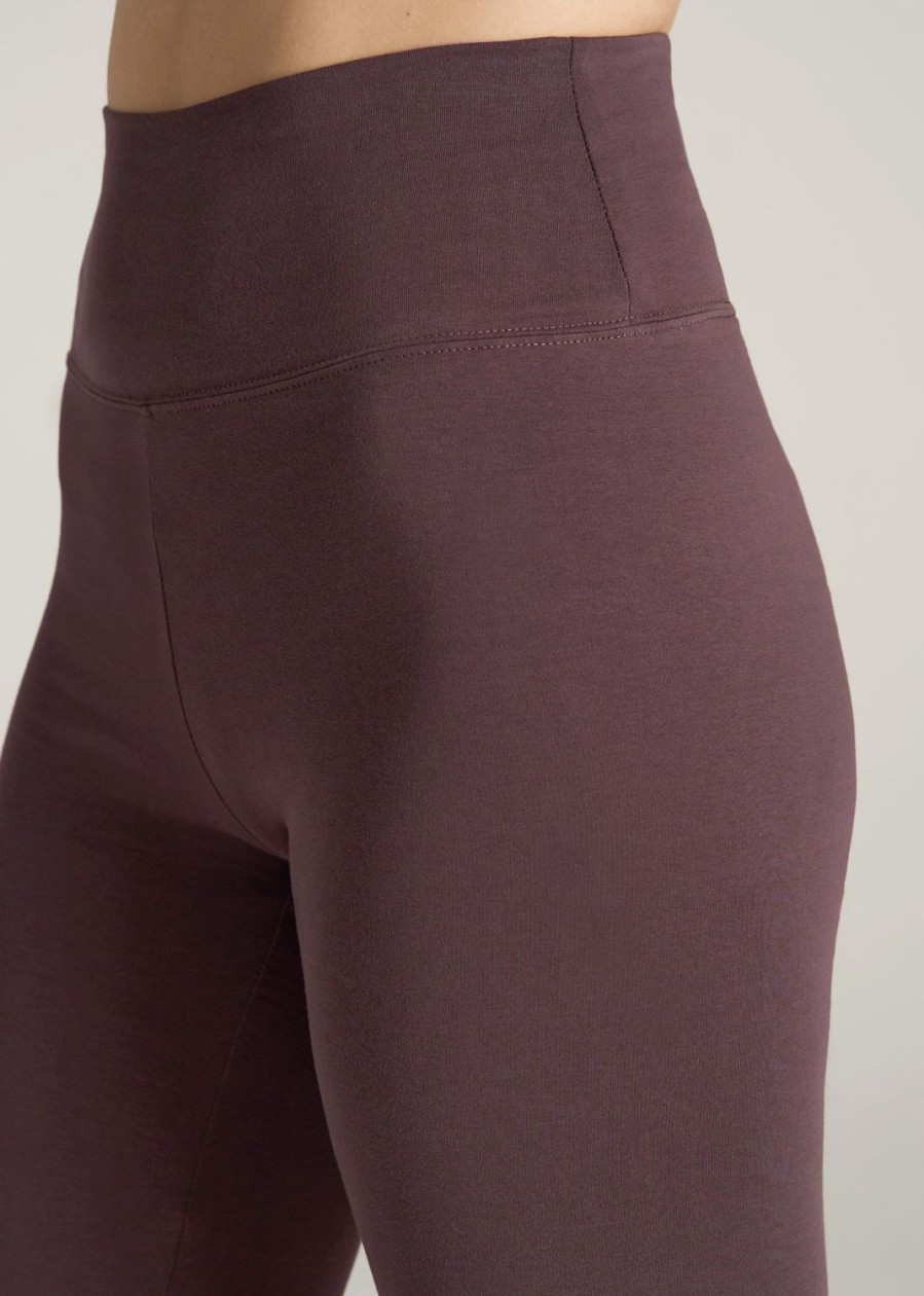 Women American Tall Athletic Pants | Women'S Tall Cotton Leggings In Dusty Merlot