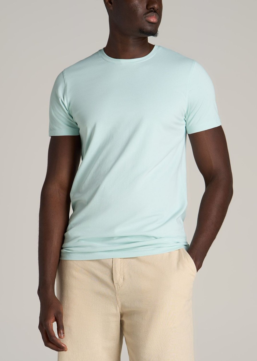 Men American Tall Tees + Tanks | Stretch Cotton Modern-Fit T-Shirt For Tall Men In Mint