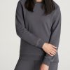 Women American Tall Hoodies + Sweatshirts | Wearever French Terry Women'S Tall Crewneck Sweatshirt In Charcoal