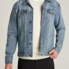 Men American Tall Jackets + Coats | Lj&S Men'S Tall Denim Jacket In Medium Blue