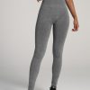 Women American Tall Athletic Pants | Seamless Leggings For Tall Women In Black & Grey Heather