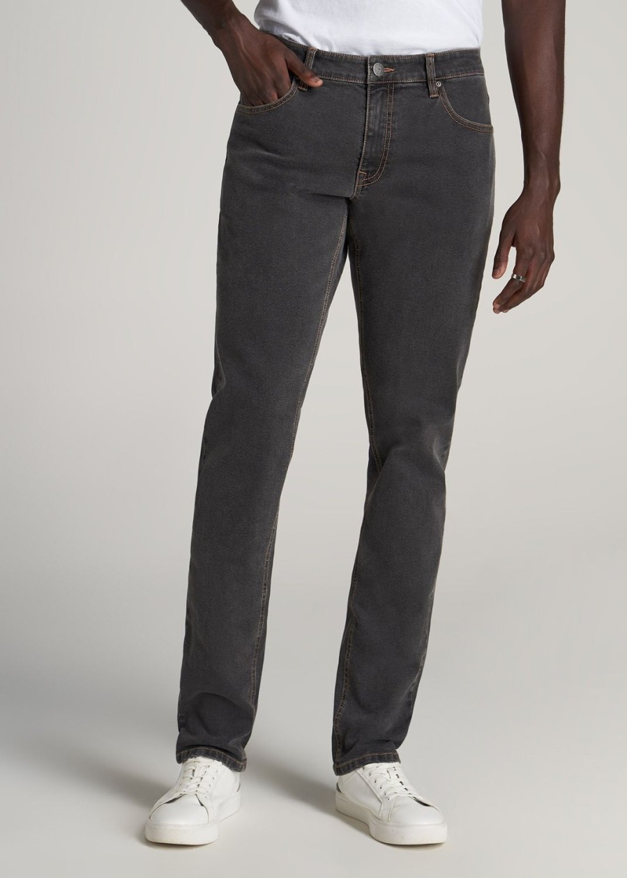 Men American Tall Jeans | Carman Tapered Jeans For Tall Men In Dark Grey Denim