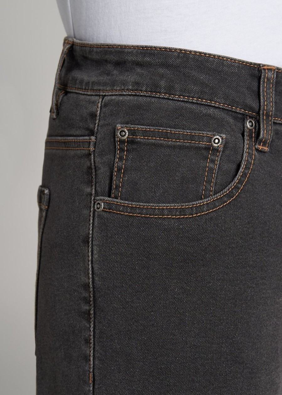 Men American Tall Jeans | Carman Tapered Jeans For Tall Men In Dark Grey Denim