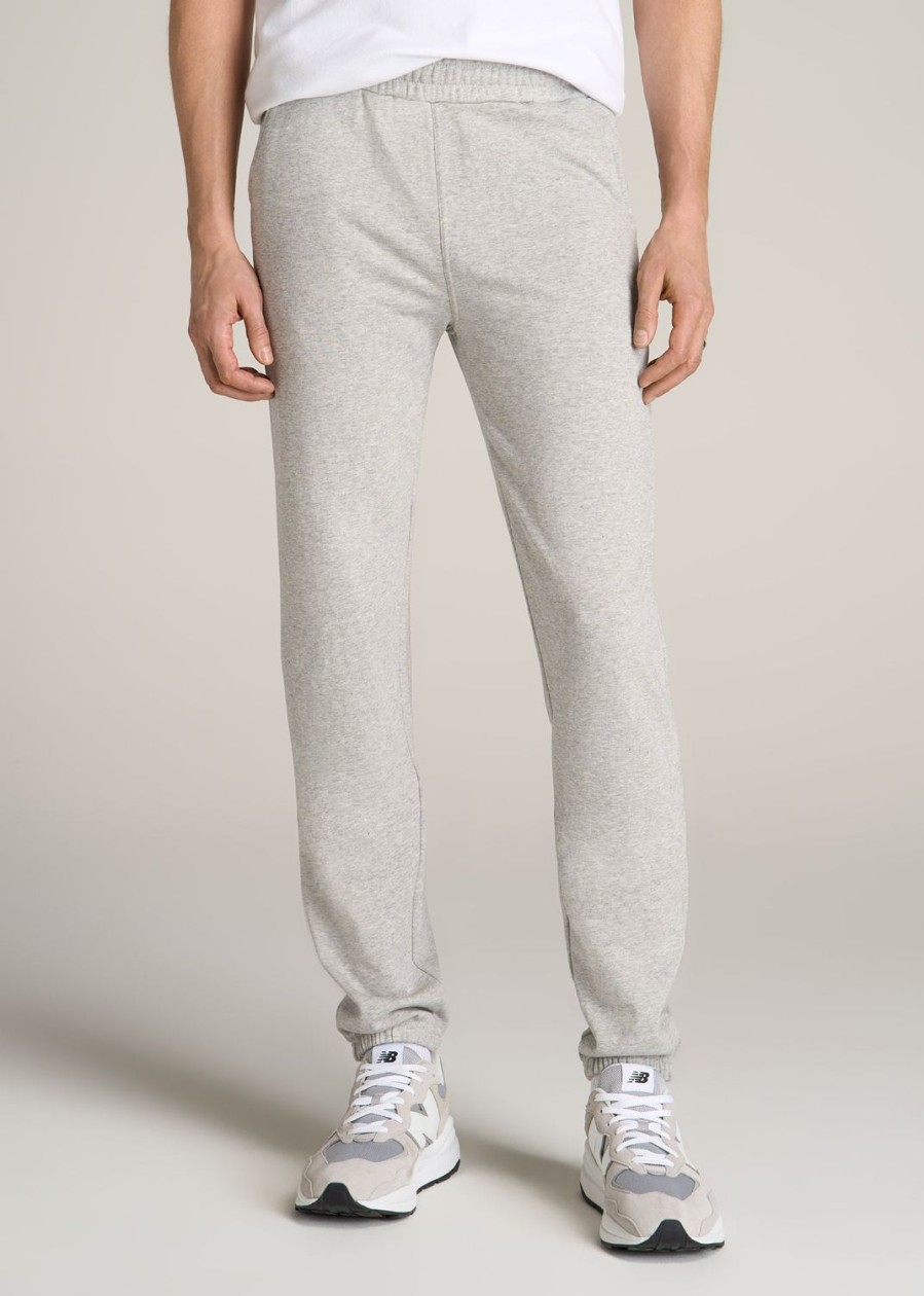 Men American Tall Athletic Pants | Wearever French Terry Sweatpants For Tall Men In Grey Mix