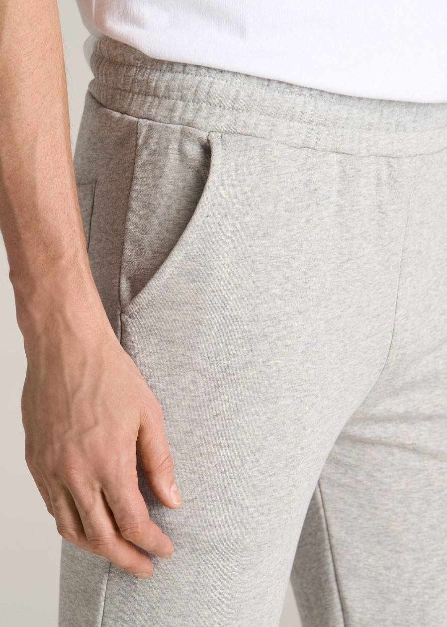 Men American Tall Athletic Pants | Wearever French Terry Sweatpants For Tall Men In Grey Mix