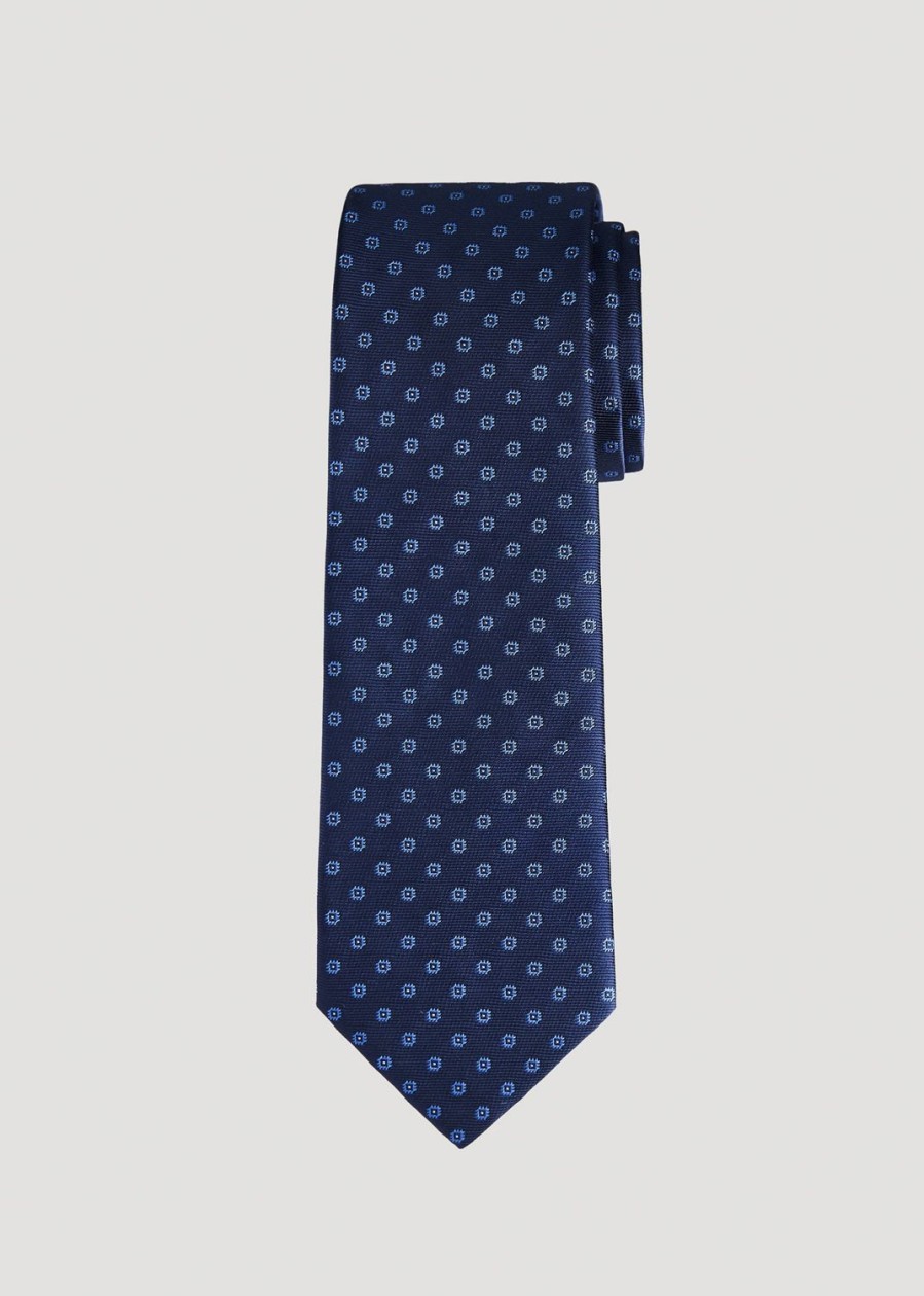 Men American Tall Blazers + Suit Separates | Dress Ties For Tall Men In Blue Dobby